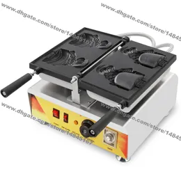 Sorvete elétrico Taiyaki Fish Waffle Machine Baker Comercial Use Non-Stick 110V 220V