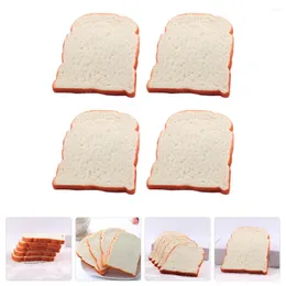 Party Decoration 4 Pcs Simulated Fake Bread Slice Po Ornament Food Props Toast Decoraciones Para Salas Casa Simulation