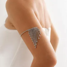 Bangle Full Crystal Arm Armband Rhinestone Tassel Armband Bohemian Charm övre sexiga smycken 2023