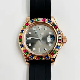 Zatwdź męską Rainbow Rame Automatyczne zegarki mechaniczne gumowy pasek Montre de Luxe zegarek dla mężczyzn 40 mm