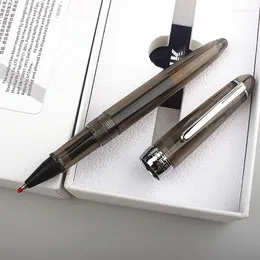 Plastikowe wałek pen z przezroczysty klip obracający klasyczny styl 0,5 mm żel papierniczy studencka