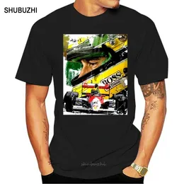 남자 티셔츠 패션 탑 티 남성 Ayrton Senna Artwork T 셔츠 프린트 인쇄 T 셔츠 남자 목화 Tshirt 여름 브랜드 TEESHIRT TEESHIRT 유로 크기 230504