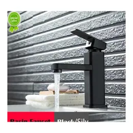 Rubinetti per lavabo da bagno Rubinetto nero Miscelatore monoforo per acqua fredda Rubinetto per lavabo montato su piano Rubinetto resistente alla caduta Casa Giardino S Dhfia