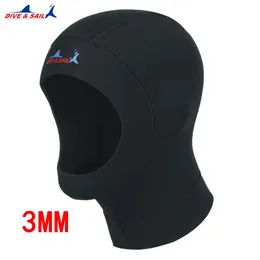 Simningskåpor 3mm Neopren Diving Hat Professional Uniex NCR Fabric Swimming Cap Winter Cold-Proof Wetsuits Head Cover Hjälm Badkläder 1st 230503