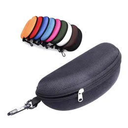 100 pcs Oxford Cloth 11 Colors Glasses Case Sunglass Protection Box Zipper Eyeglass Package Sunglasses Case Hook Eyewear Accessories