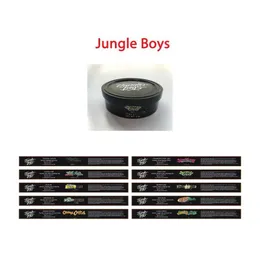 기타 전자 스티커 3.5G 깡통 병용 100Ml 드라이 허브 플라워 클리어 참치 캔 스티커 10 디자인 Jungle Boys Labels Custo Dhfem