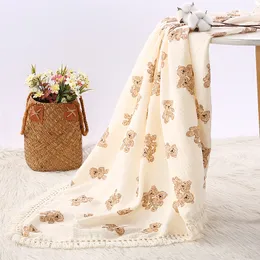 Kid Blanket Wrapped In Double Layer Crepe Fabric And Covered With Pure Cotton Soft Tassel Baby Stroller Cover Blanket Baby Blanket 80*65cm DH036