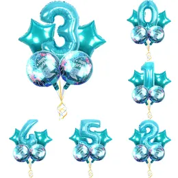 100 Sets 32 "Mermaid Party Ballons Set Mermaid Foil Balloons Kids Birthday Baby Shower Helium Globos under Sea Party Supplies