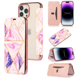 Magnetic Marble Pattern Folio Vogue Phone Case for iPhone 14 13 12 11 Pro Max XR Samsung Galaxy S21 Ultra S20 Note20 A32 A72 5G Card Slot Leather Wallet Bracket Shell