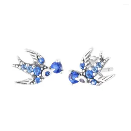 Stud Earrings CKK Sparkling Swallow For Women Pendientes Plata 925 Sterling Silver Jewelry Boucle Oreille