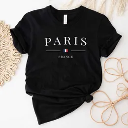 T-shirt feminina 2023 Letras de Paris de verão mais recentes de verão Imprima a camiseta Y2K Senhoras de luxo de mangas curtas de luxo