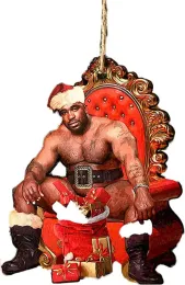 크리스마스 목재 Mr Barry Wood Meme Xmas Tree Pendant Funny Christmas Manging Ornament Home New Year Decorations 100pcs