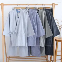 Abbigliamento etnico Kimono Sleepwear Uomo Donna Coppie Tradizionale giapponese Yukata Robes Pigiama Imposta Haori Ao Dai Camicia da notte Pigiama Hanfu Tang