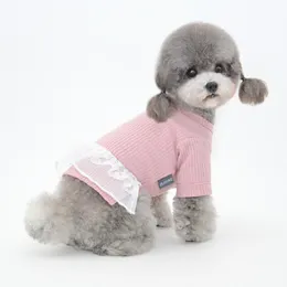 Dog Apparel Summer Dog Dress Puppy Apparel Small Dog Clothing Skirt Yorkshire Terrier Pomeranian Shih Tzu Maltese Poodle Bichon Pet Clothes 230504