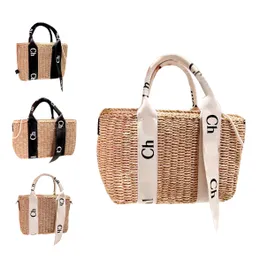 lyxigt träigt halm Raffia clutchväska celins Dam män Crossbody designerväv Strandväska Stor kapacitet necessär handväska pochette accessoarer Axelväskor