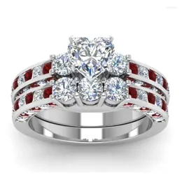 Обручальные кольца Carofeez Fashion Women Heart настроен для ювелирных изделий милый цирконий, обручальная свадебная группа, подарок на день святого Валентина