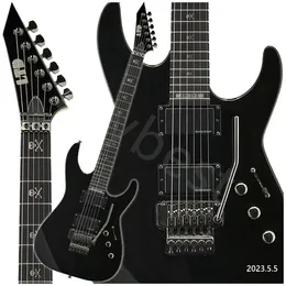 LVYBEST LTD KH 202 KIRK HAMMETT ERBESSERAD Black Electric Guitar Active Copy Emg Pickups Black Floyd Rose Tremolo Tailpiece Skull Bones Inlay