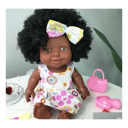 Dolls African Movable Coint Christmas Gift for Baby Black Toy Mini Mini Cute Deplosive Hairstyle Doll Doll Children Girls C0924 Drop Delivery Dhelb