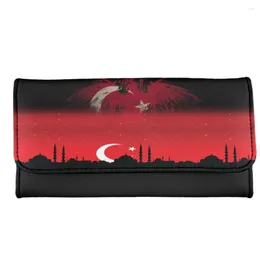 Wallets Custom Turkey Style Pattern Print Designer PU Leather Travel For Woman's Cards Holder Small Purses 3 Fold Wallet Bags Gift Mommy