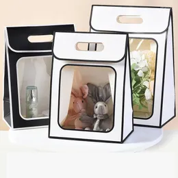 Prezentowe papierowe prezenty torby opakowania torba z uchwytami Flip Candy Flower Box Wedding bolsas de Regalos 50pcs