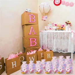 Gift Wrap 90Pcs/set Baby Shower Return Elephant Keychains Organza Bags And Thank You Tags For Theme Party Favor Kids