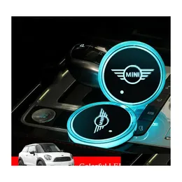 Decorative Lights Fit For Mini Rgb Led Car Cup Holder Pad Mats Atmosphere Colorf Drop Delivery Mobiles Motorcycles Lighting Accessori Dhgwc