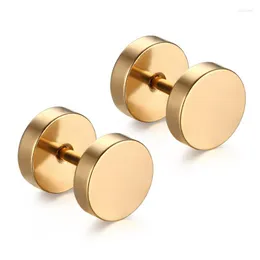 Studörhängen 3Pair/Lot Anti Allergy Titanium Hip Hop Brand Jewelry Dabbell Earring Circular Hipster Rock Rapper Eardrop