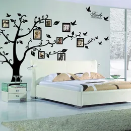 Bakgrundsbilder stora 250*180 cm/99*71in svart 3D DIY PO TREE PVC Väggdekaler/självhäftande familjevägg klistermärken Mural Art Home Decor Gratis frakt 230505