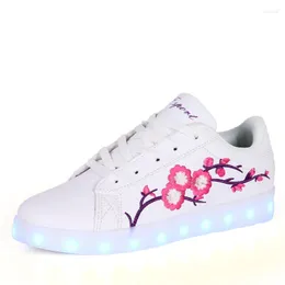 Athletic Shoes Warm Like Home 2023 24-40 USB Charger Glowing Sneakers Led Children Lighting Boys Girls Sneaker broderade