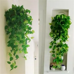Decorative Flowers 1Pc Durable Artificial Vines Eye-catching Plant Anti-fall Green Leaves Sun Resistant