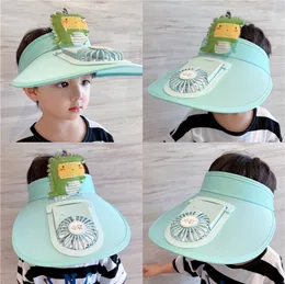 Sun Visors Hat with Fan for Children Three Gear Mediation and Large Area Sun Protection Fan Visor Hat