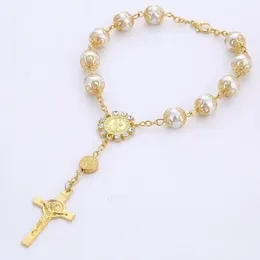 Chain DELYSIA KING Religious Ornaments Religion Catholic Communion Cup Gift Center Cross Rosary Bracelet Bead 230504