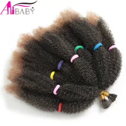 Hair Bulks 12inch Synthetic Ombre Braiding Hair Afro Kinky Bulk Braids Bug Brown Color Curly Crochet Braids Hair Extension 230504