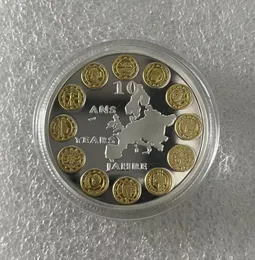 Europeiska reseminnesmynt EU-minnesmynt speglar tvåfärgad utländsk valuta Tolv länder Micro-Relief.cx