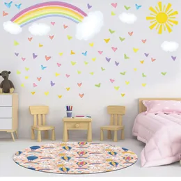 Wallpapers DIY Cartoon Kids Wall Stickers Rainbow Boy Girl Baby Room Decor Aesthetic Wallpaper Nursery Wall Decals Wallstickers 230505