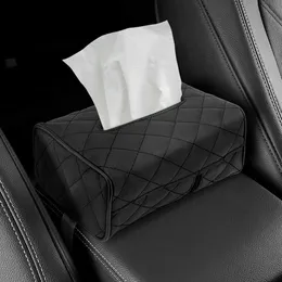 Tissue Boxes Napkins Car Tissue Box Leather Toilet Paper Holder Seat Back Tissue Box Case Napkin Container Organizer Holder Auto Interior Storage Z0505