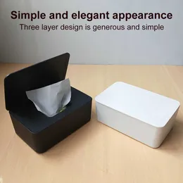 Tissue Boxes Napkins Baby Tissue Box with Lid Paper Dispenser Container Napkin Storage Case NonSlip Tissues Holder Black Z0505