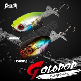 Baits Wobbler Kingdom GOLDPOP Fishing 35mm 5 5g 9g Schwimmend Sinking Pencil Popper Hard Bait Soft Rotating Tail Topwater Wobbler 230505