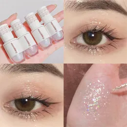 6 Cores Glitter Glitter Liquid Eyeshadow Highlighter Highper impermeável