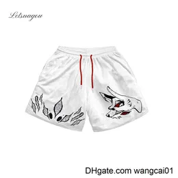 WANGCAI01 MĘŻCZYZNE KRÓTKI ANIME GYM SZOŚCI MĘŻCZYZN JUJUTSU KAISEN FUSHIGURO MEGUMI DRUKOWANE SPORTOWE SPORTY SPORTY Trening Bieganie siatki Szybkie suszące krótkie spodnie