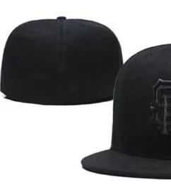 2023 Męskie baseball pełne zamknięte czapki Summer granatowy liter kość mężczyzn Kobiety czarny kolor wszystkie 32 drużyny Casual Sport Flat Hats „SF” San Diego Mix Colours