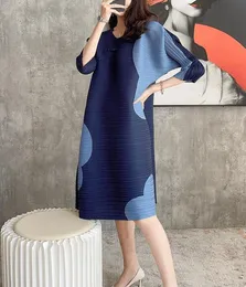 ISSEY Pleated Splice Dress Women's Style Fashion Spring New 2023 Loose fitting Women's Dress