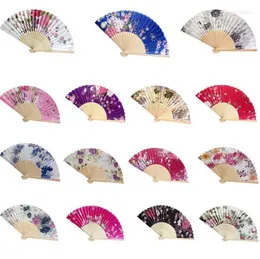 Party Favor 250 Personlig Silk Wedding Fan Japanese Folding Hand Chinese Dance Fans Duschgåva med laserskuren Box SN236