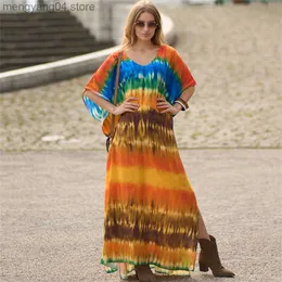 Kadın Mayo 2022 Yeni Boho Style Maksi Elbise Leopar Baskı Demiye Örtü Bohem Elbise Robe Plage Kaftan Uzun Elbise Plaj Tunikleri T230505