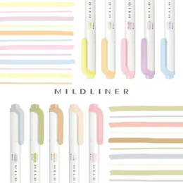 Höjare Jianwu 5PCSSet Mildliner Doubleed Highlighters Söta mjuka snedhuvudstudent Skrivande markör Pen Kawaii Stationery Supplies 230505