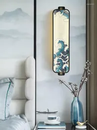 Vägglampa emaljfärg alla koppar kinesiska sängplatser sovrum vardagsrum studier TV -bakgrund