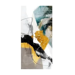 Set Di 3 Quadri Moderni Astratti Con Cervo E Foglia Oro, Stampe Su Tela Per Soggiorno, Camera, Ufficio