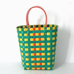 Shoulder Bags Packing Belt Woven Bag Handbag Rectangular Beach Hand Gift Basket Po Leisure Women's