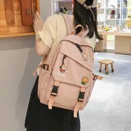 Sırt çantası kadın çok cep öğrencileri panda rozet okul çantası genç omuz seyahat kadın sırt çantaları