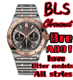 BLS BRE CHRONOMAT AB0134 Luxury Men's Watch Chronograph 42mm with Asia 7750セルフ巻き機械運動直径300メートルの防水。